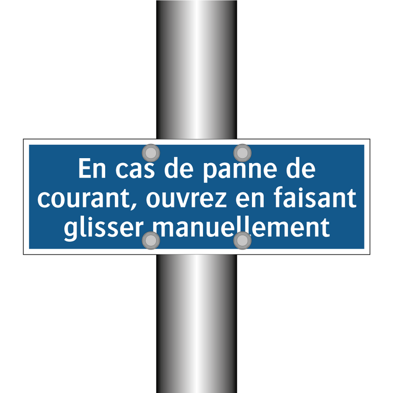 En cas de panne de courant, ouvrez en faisant glisser manuellement