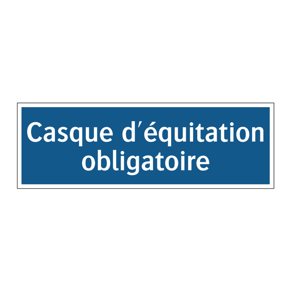 Casque d'équitation obligatoire