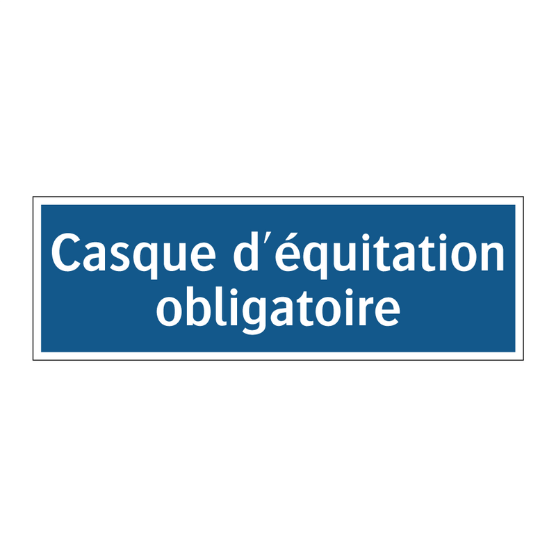 Casque d'équitation obligatoire