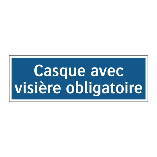 Casque avec visière obligatoire
