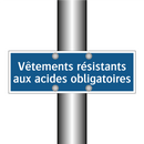 Vêtements résistants aux acides obligatoires