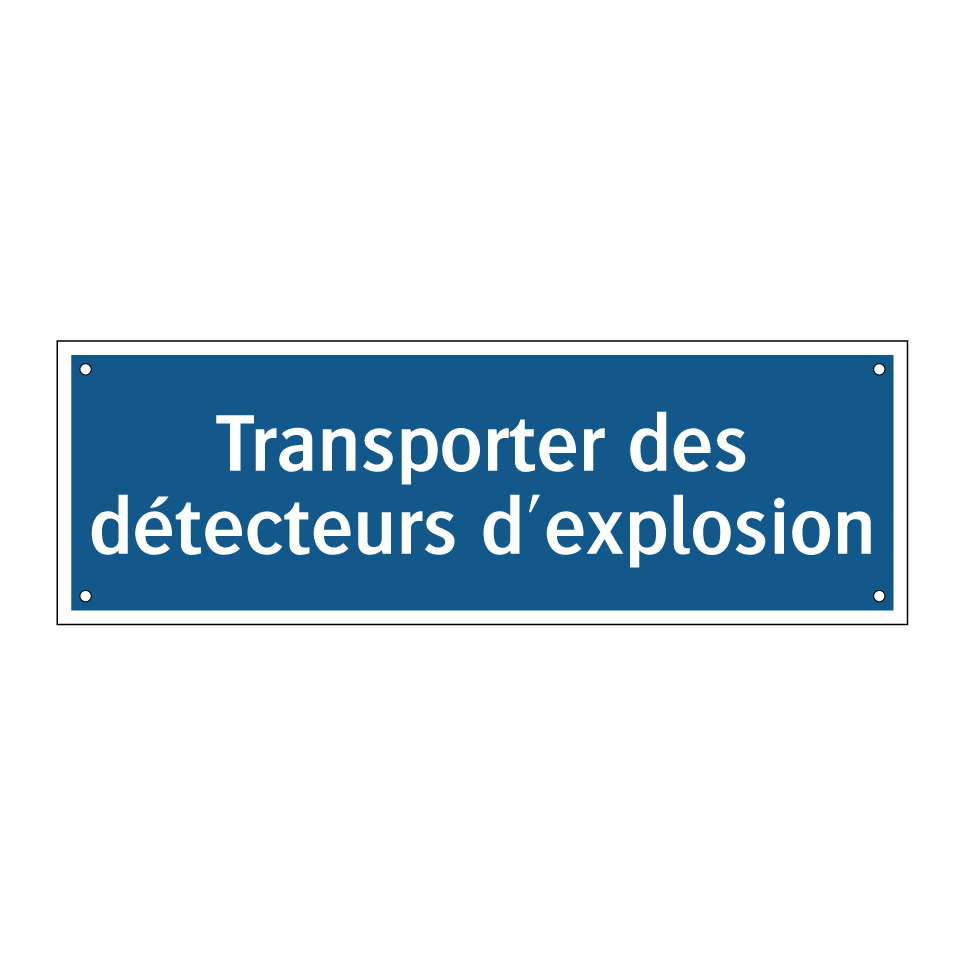 Transporter des détecteurs d'explosion