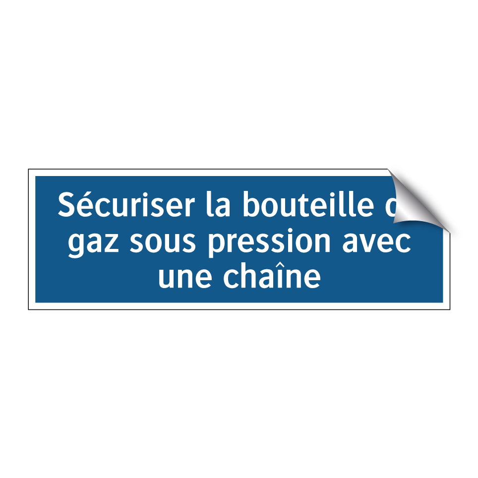 Sécuriser la bouteille de gaz sous pression avec une chaîne