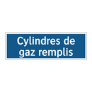 Cylindres de gaz remplis