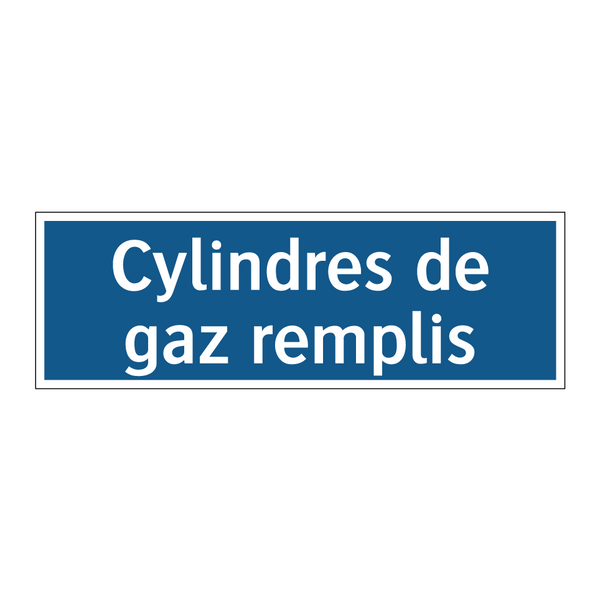 Cylindres de gaz remplis