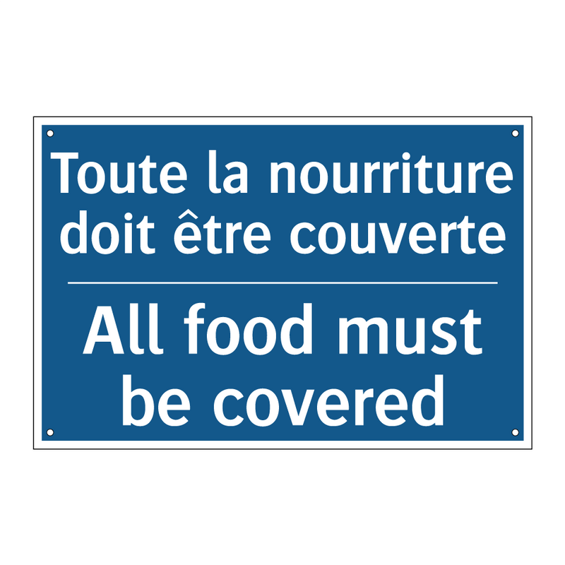 Toute la nourriture doit être  /.../ - All food must be covered