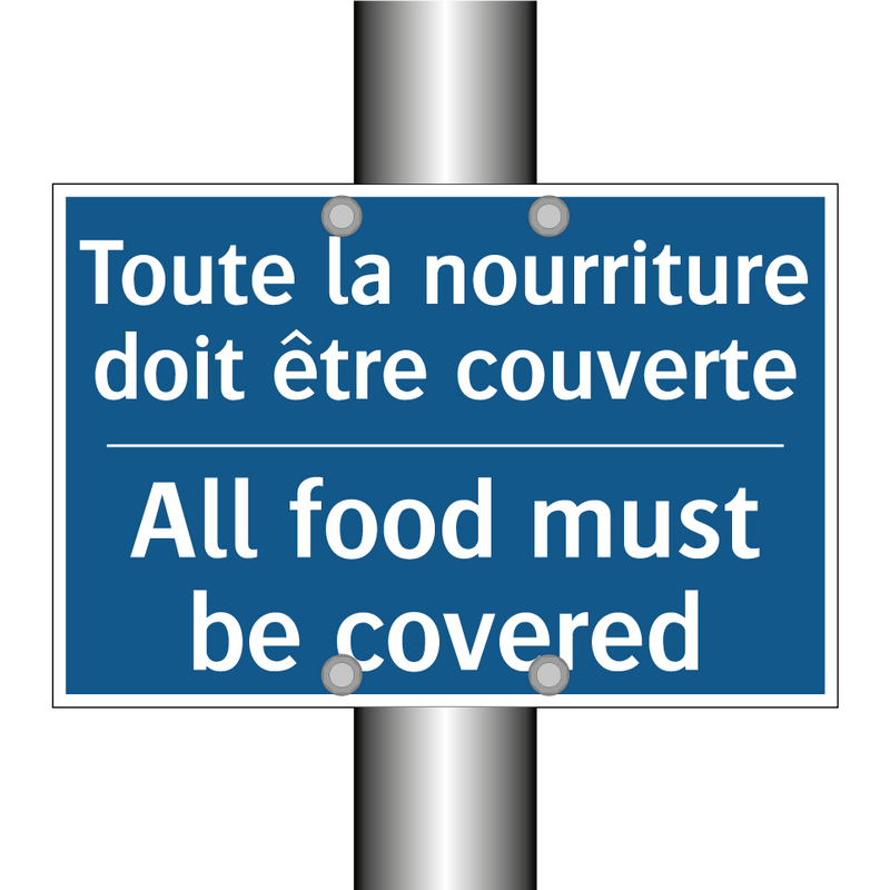 Toute la nourriture doit être  /.../ - All food must be covered