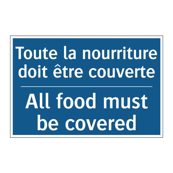 Toute la nourriture doit être  /.../ - All food must be covered