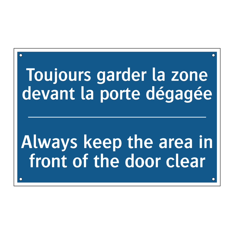 Toujours garder la zone devant  /.../ - Always keep the area in front  /.../