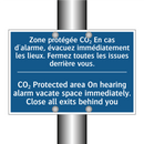 Zone protégée CO₂ En cas d'alarme,  /.../ - CO₂ Protected area On hearing  /.../