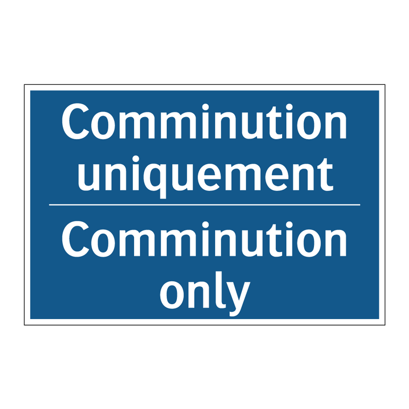 Comminution uniquement - Comminution only