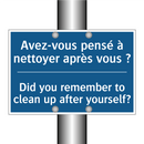 Avez-vous pensé à nettoyer après  /.../ - Did you remember to clean up after  /.../