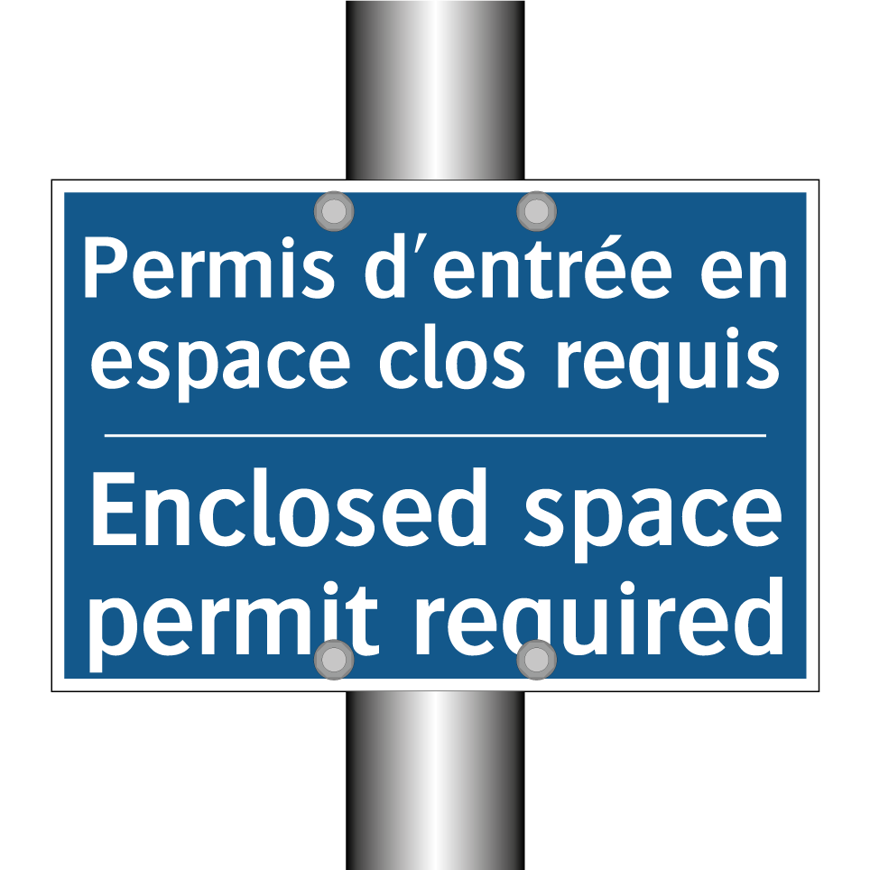 Permis d'entrée en espace clos  /.../ - Enclosed space permit required