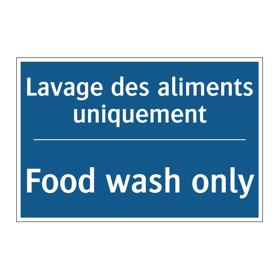 Lavage des aliments uniquement - Food wash only