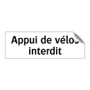 Appui de vélos interdit