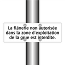 La flânerie non autorisée dans la zone d'exploitation de la grue est interdite.