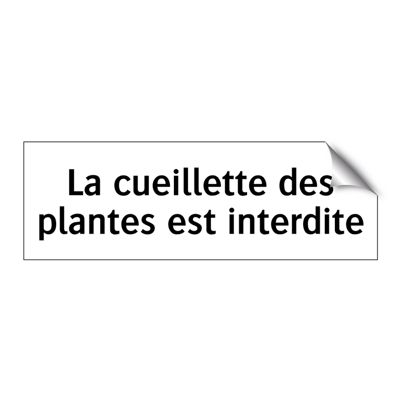 La cueillette des plantes est interdite