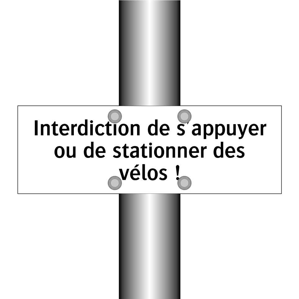 Interdiction de s'appuyer ou de stationner des vélos !