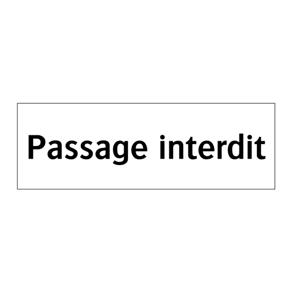 Passage interdit