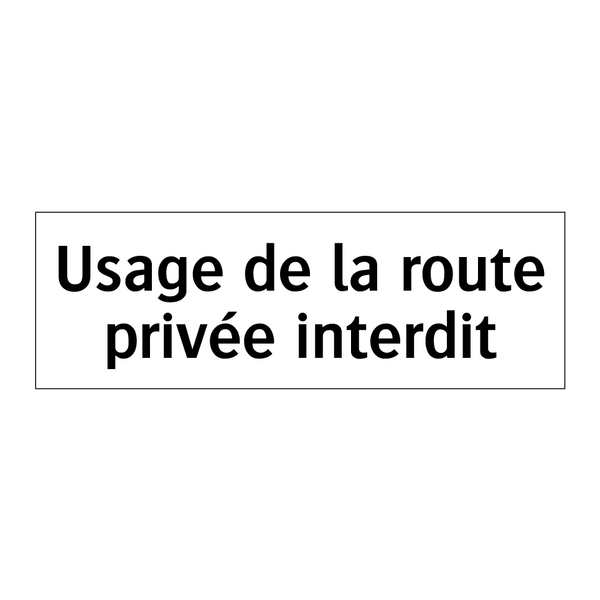 Usage de la route privée interdit