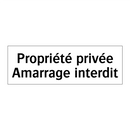 Propriété privée Amarrage interdit