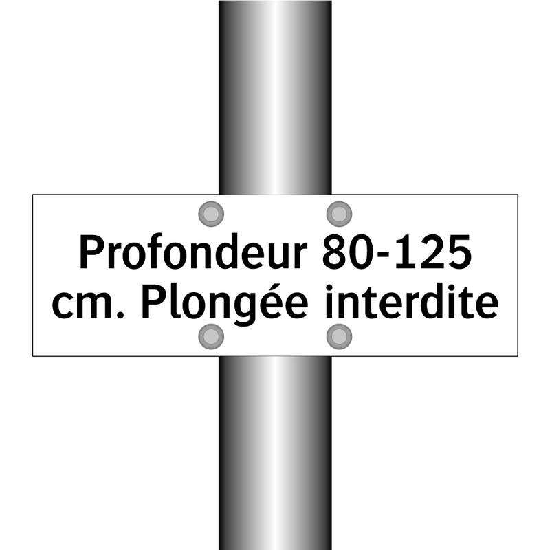 Profondeur 80-125 cm. Plongée interdite