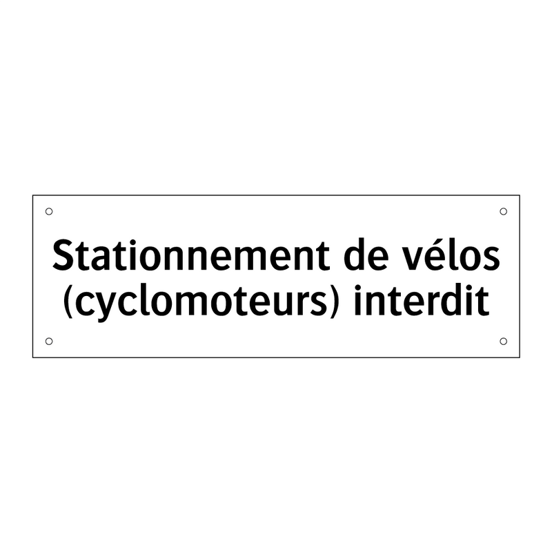 Stationnement de vélos (cyclomoteurs) interdit