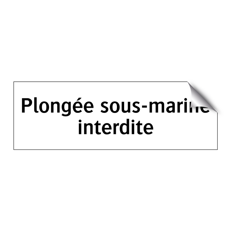 Plongée sous-marine interdite