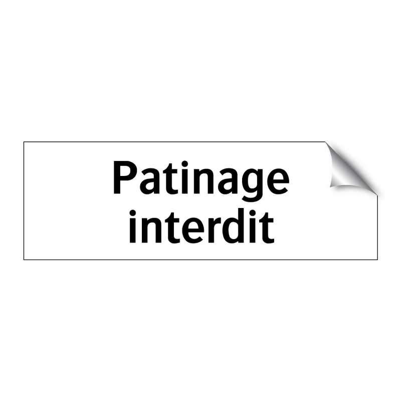 Patinage interdit