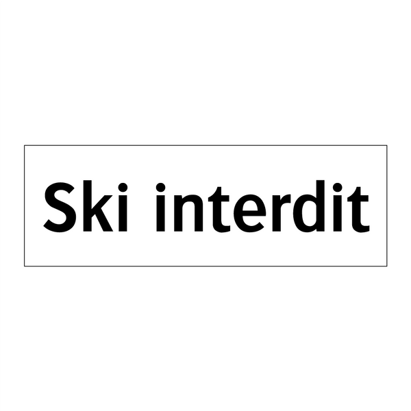 Ski interdit