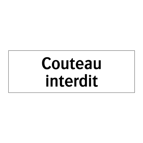 Couteau interdit