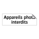 Appareils photo interdits