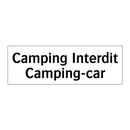 Camping Interdit Camping-car
