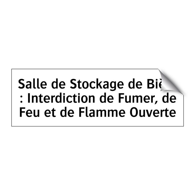 Salle de Stockage de Bière : Interdiction de Fumer, de Feu et de Flamme Ouverte