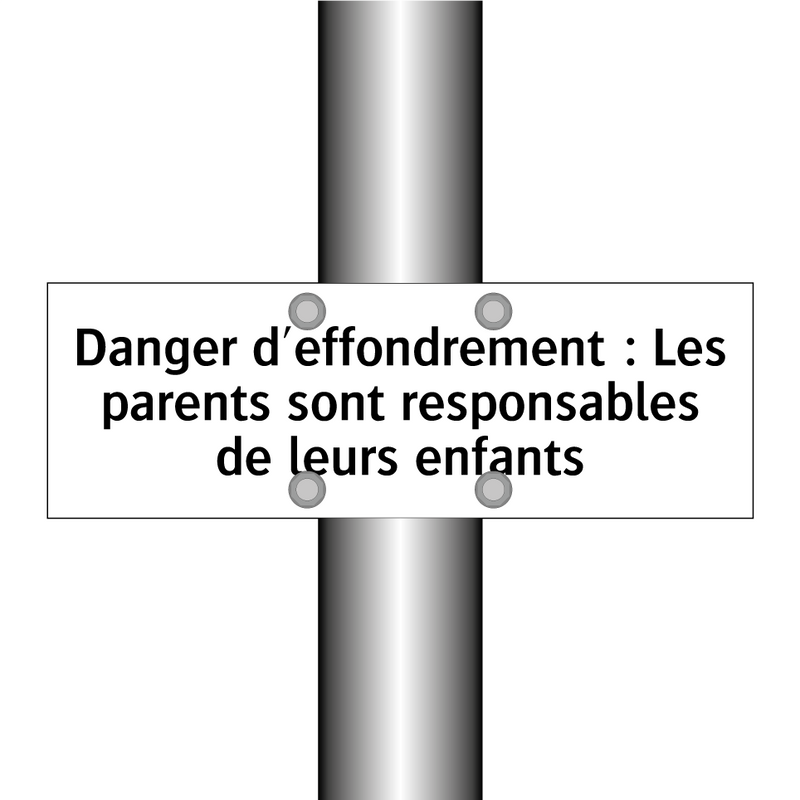 Danger d'effondrement : Les parents sont responsables de leurs enfants