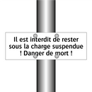 Il est interdit de rester sous la charge suspendue ! Danger de mort !