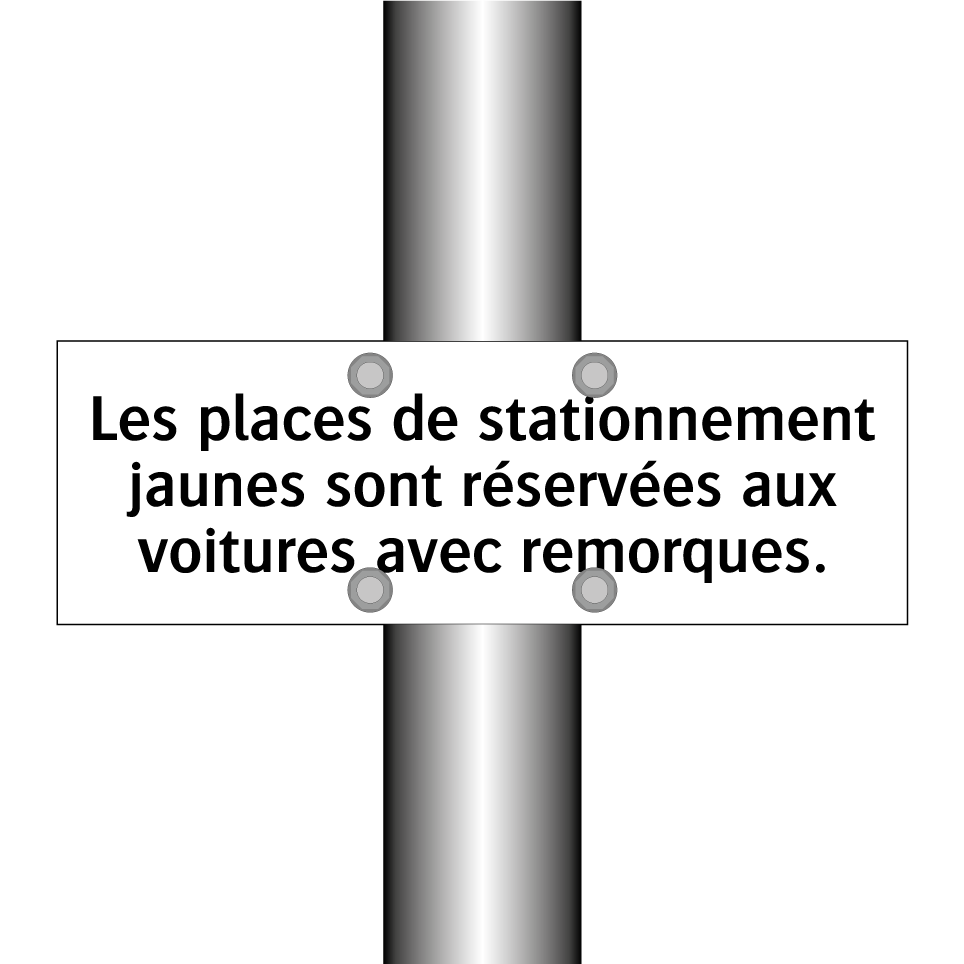 Les places de stationnement jaunes sont réservées aux voitures avec remorques.