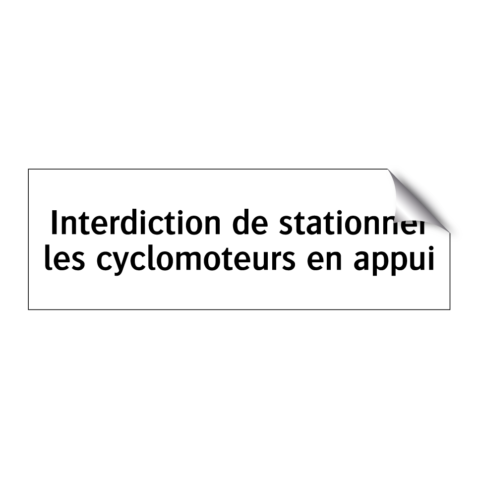 Interdiction de stationner les cyclomoteurs en appui