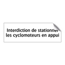Interdiction de stationner les cyclomoteurs en appui
