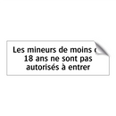 Les mineurs de moins de 18 ans ne sont pas autorisés à entrer