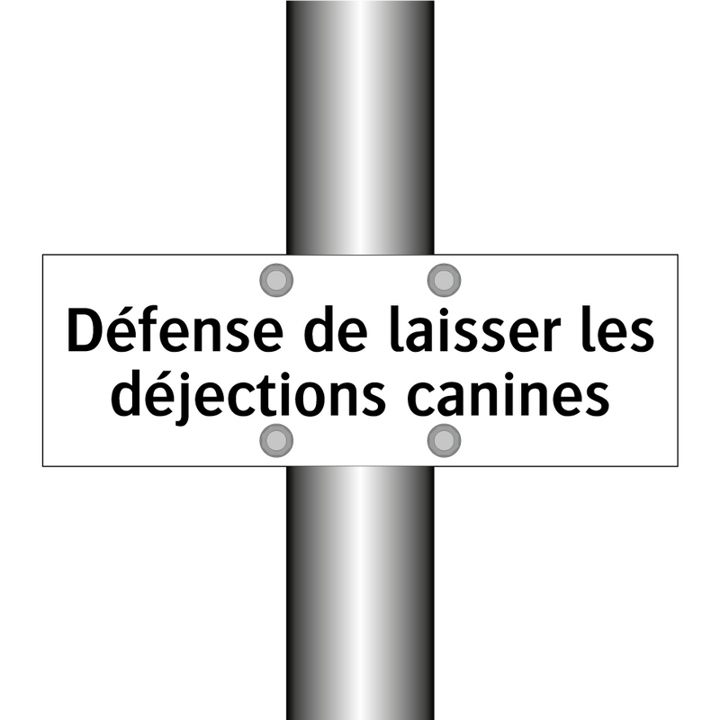 Défense de laisser les déjections canines
