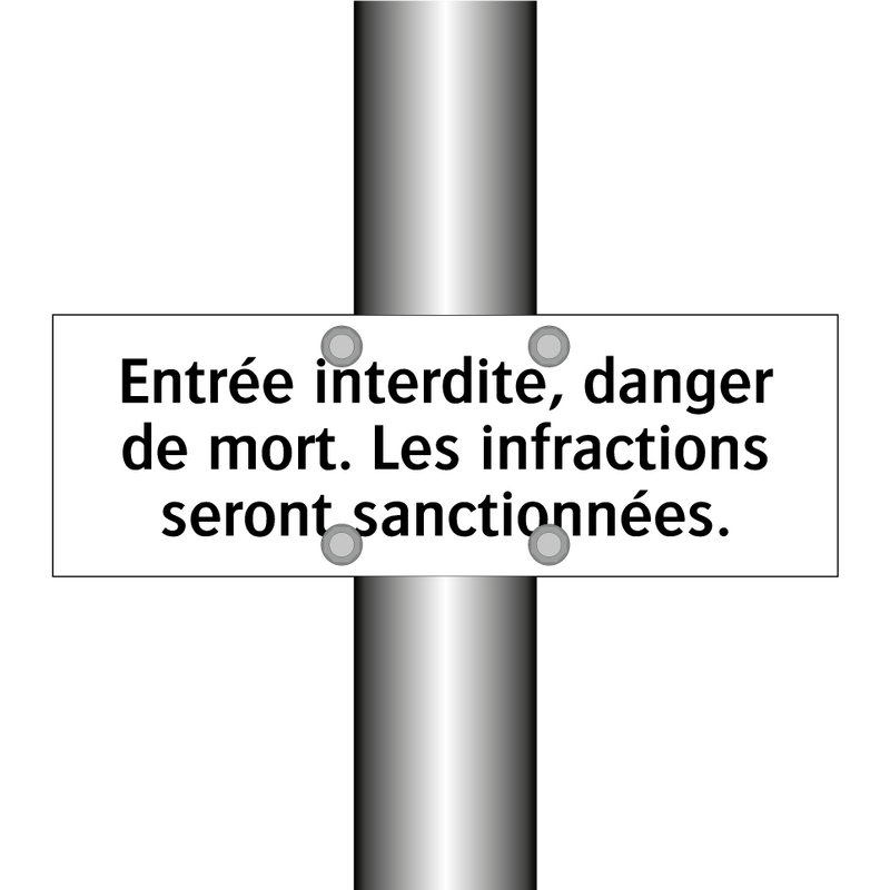 Entrée interdite, danger de mort. Les infractions seront sanctionnées.