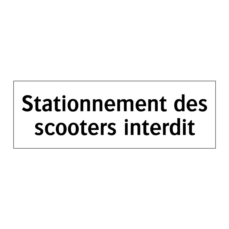Stationnement des scooters interdit