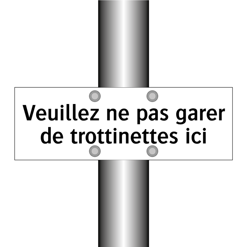 Veuillez ne pas garer de trottinettes ici