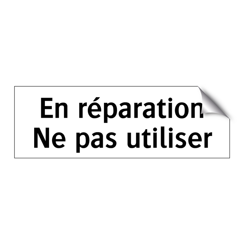 En réparation Ne pas utiliser