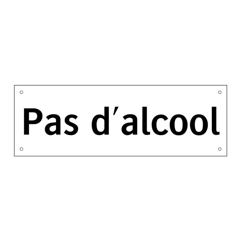 Pas d'alcool