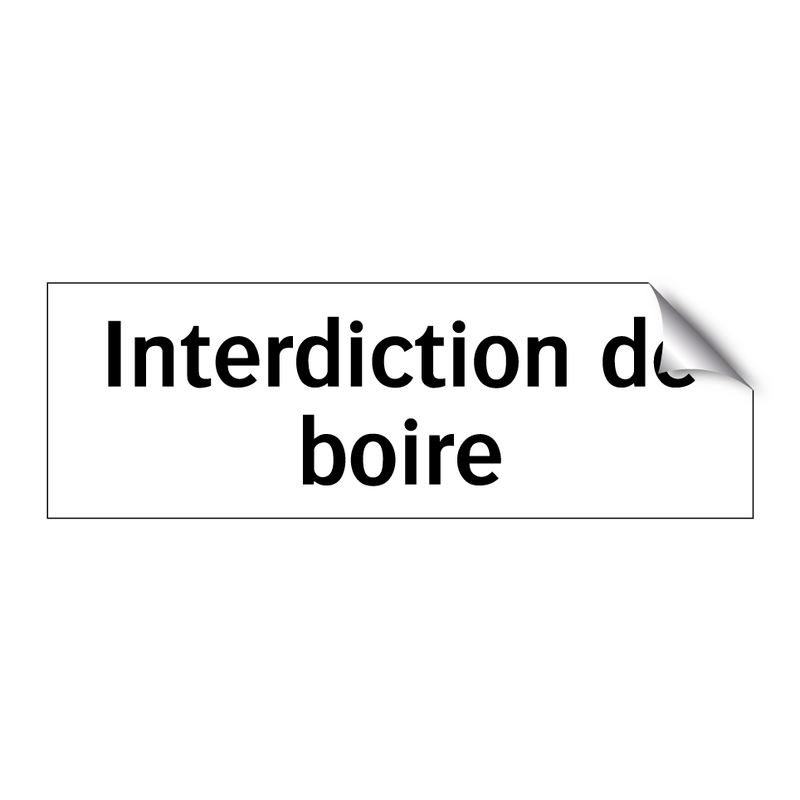 Interdiction de boire