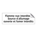 Flamme nue interdite ; Source d'allumage ouverte et fumer interdits