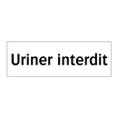 Uriner interdit