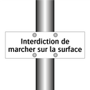 Interdiction de marcher sur la surface